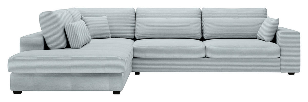 ECKSOFA in Cord Pastellgrün  250/314 cm  - Pastellgrün/Schwarz, KONVENTIONELL, Kunststoff/Textil (250/314cm) - Carryhome