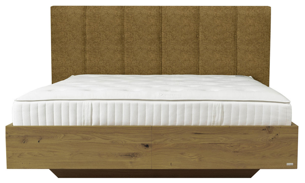 BOXSPRINGBETT 200/200 cm  in Goldfarben, Wildeiche  - Wildeiche/Goldfarben, Natur, Holz/Textil (200/200cm) - Valnatura