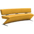 SITZBANK Kombination Echtleder/Stoff Edelstahlfarben, Gelb - Edelstahlfarben/Gelb, Design, Leder/Metall (226/86/79cm) - MUSTERRING