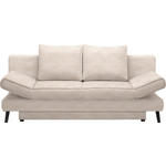 SCHLAFSOFA  in Flachgewebe Sandfarben  - Sandfarben/Schwarz, Design, Textil/Metall (200/85/90cm) - Xora