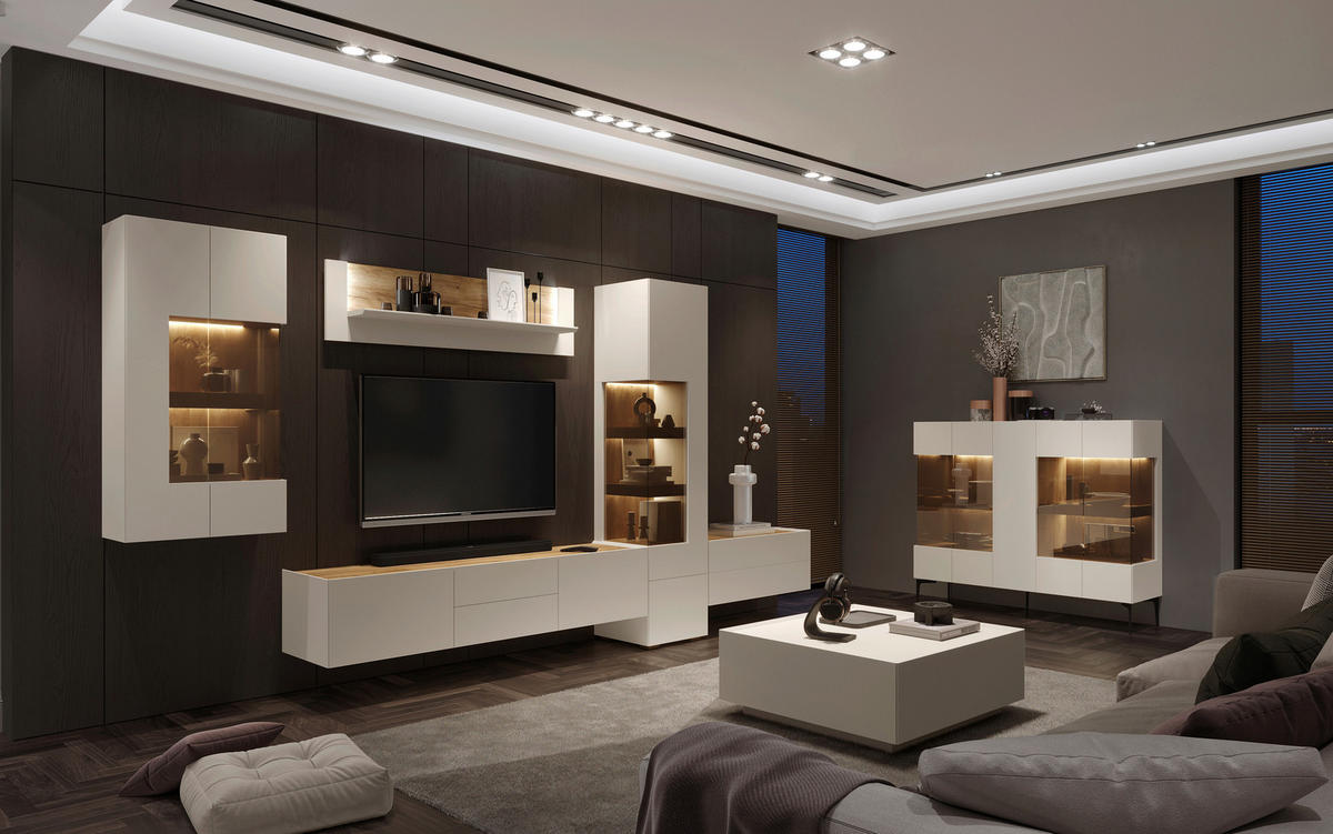TV-ELEMENT kašmir  - kašmir, Design, kovina/leseni material (206/37/47cm) - Hom`in