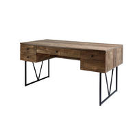 SCHREIBTISCH 160/73/77,5 cm  in Eichefarben  - Eichefarben/Anthrazit, Design, Holzwerkstoff/Metall (160/73/77,5cm)