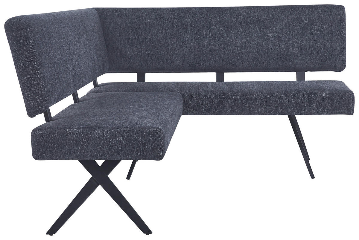 ECKBANK 190/150 cm  in Dunkelgrau  - Dunkelgrau/Schwarz, KONVENTIONELL, Textil/Metall (190/150cm) - MID.YOU