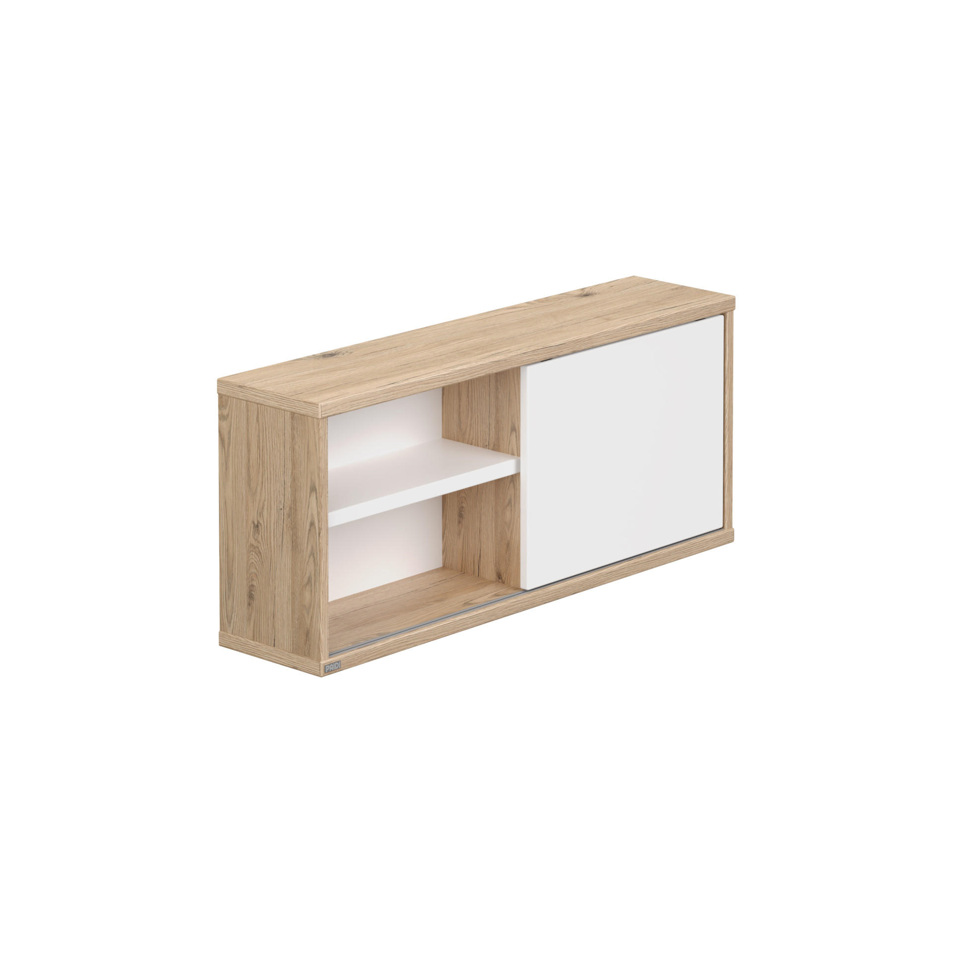 WANDREGAL Weiß, Eichefarben - Eichefarben/Weiß, Design, Holzwerkstoff (86,4/37,4/20cm) - Paidi
