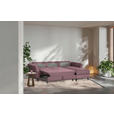 ECKSOFA in Velours Rosa  - Schwarz/Rosa, KONVENTIONELL, Holz/Textil (244/159cm) - Carryhome