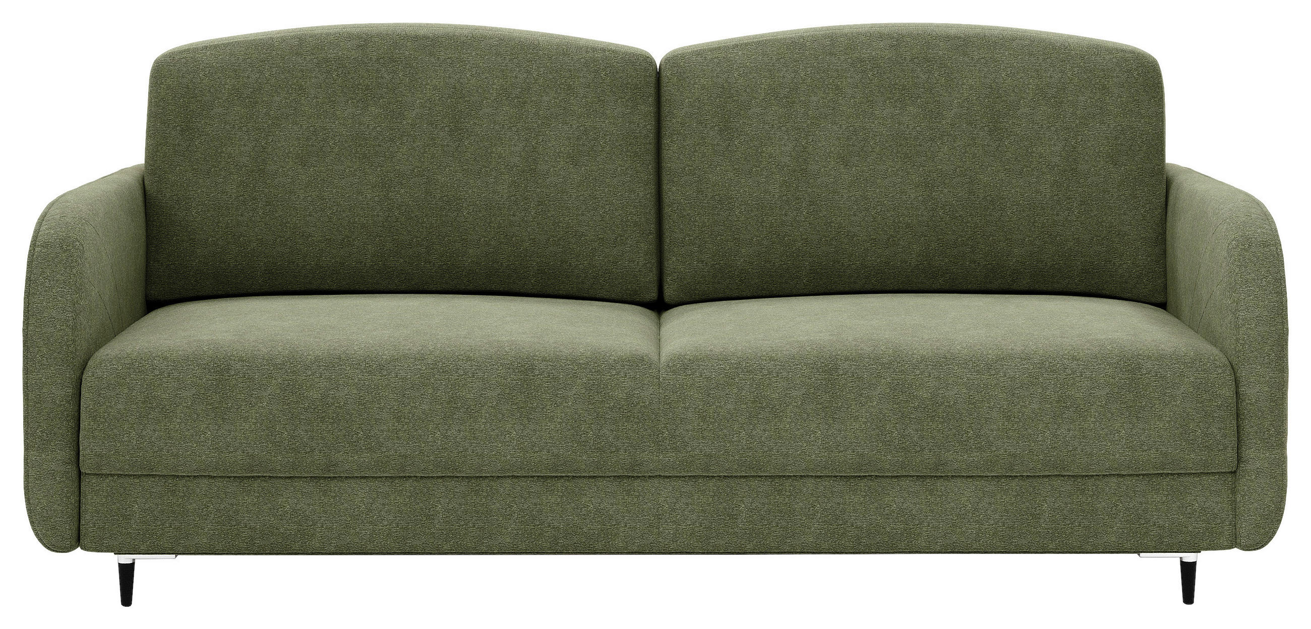 SCHLAFSOFA Chenille Grün  inkl. Rückenkissen, Bettkasten, Schlaffunktion, Rücken echt  - Schwarz/Grün, KONVENTIONELL, Textil/Metall (215/95/85cm) - Milino