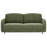 SCHLAFSOFA Chenille Grün  inkl. Rückenkissen, Bettkasten, Schlaffunktion, Rücken echt  - Schwarz/Grün, KONVENTIONELL, Textil/Metall (215/95/85cm) - Milino