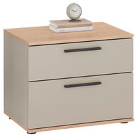 NACHTSCHRANK 60/48,6/46 cm, Taupe, Eiche Bianco, furniert  - Taupe/Eiche Bianco, Design, Holz/Holzwerkstoff (60/48,6/46cm) - Dieter Knoll