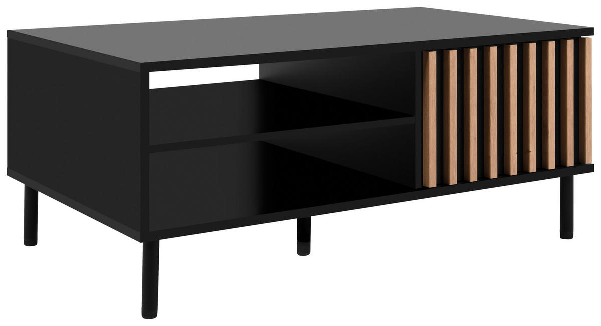 COUCHTISCH in Holzwerkstoff 110,5/67/47 cm  - Schwarz/Eiche Artisan, Design, Holzwerkstoff/Metall (110,5/67/47cm) - Livetastic