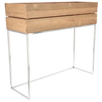 HOCHBEET Mini garden  - Edelstahlfarben/Teakfarben, MODERN, Holz/Metall (100/90/34cm) - Jan Kurtz