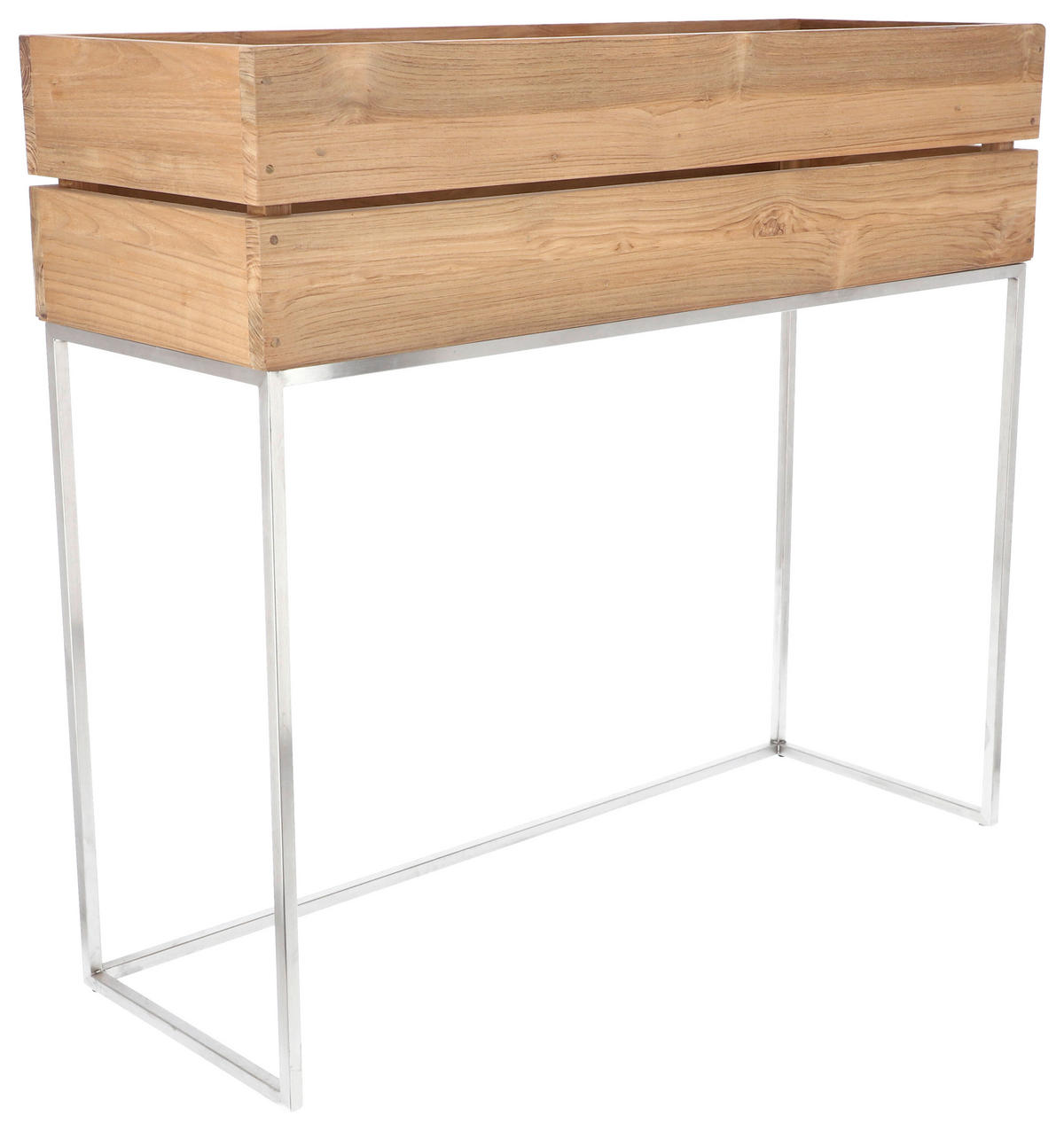 HOCHBEET Mini garden  - Edelstahlfarben/Teakfarben, MODERN, Holz/Metall (100/90/34cm) - Jan Kurtz