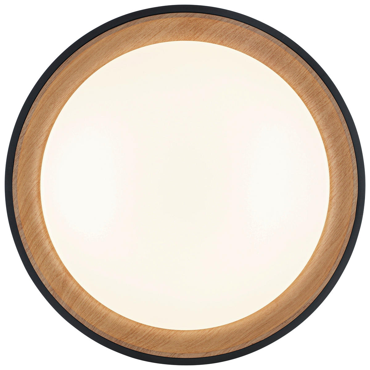 DECKENLEUCHTE  40/7 cm    - Eichefarben/Schwarz, Trend, Kunststoff/Metall (40/7cm) - Novel