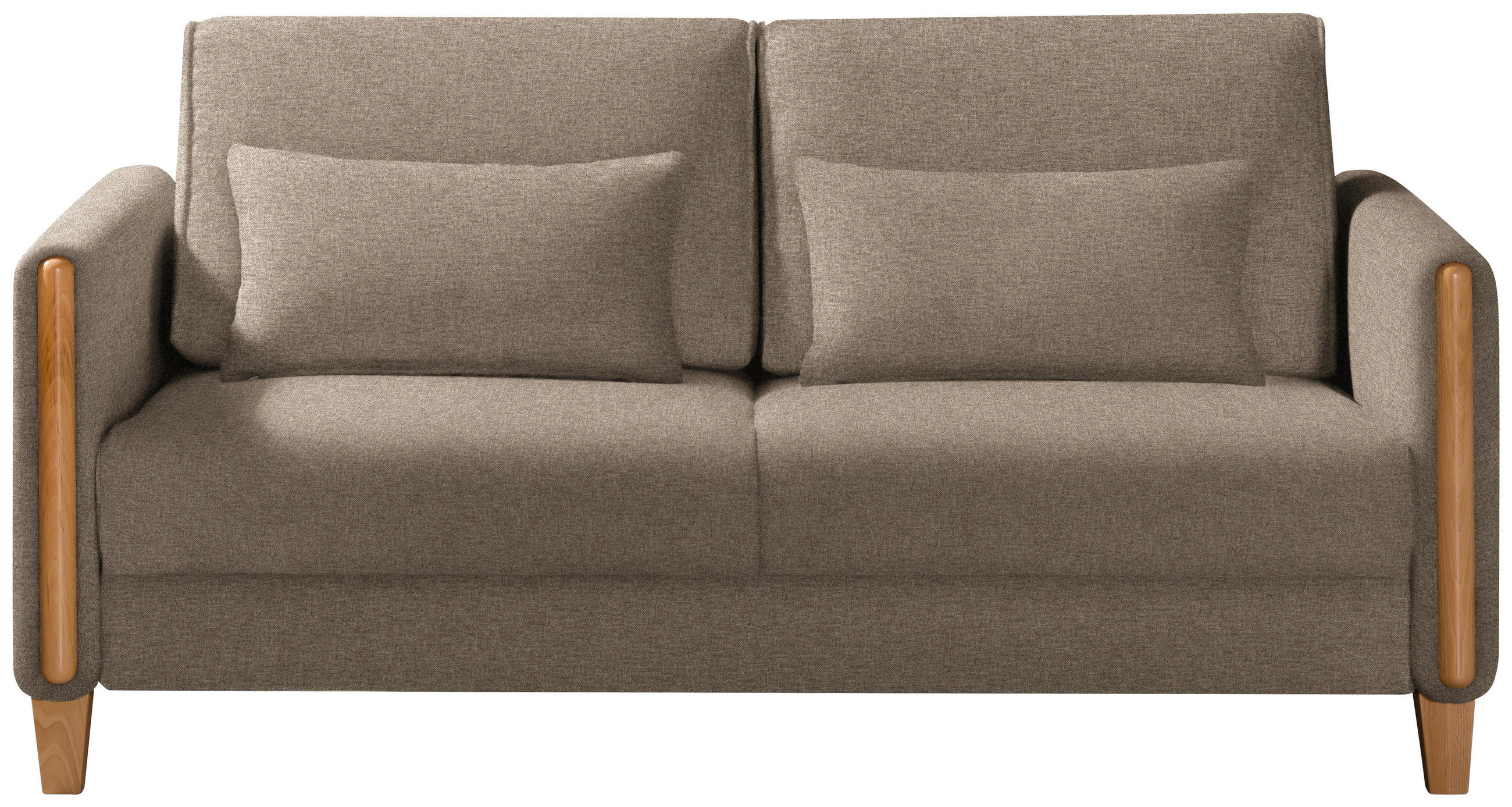 SCHLAFSOFA in Flachgewebe, Batist Buchefarben, Hellbraun  - Hellbraun/Buchefarben, Design, Holz/Textil (174/88/104cm) - Niels Andersson
