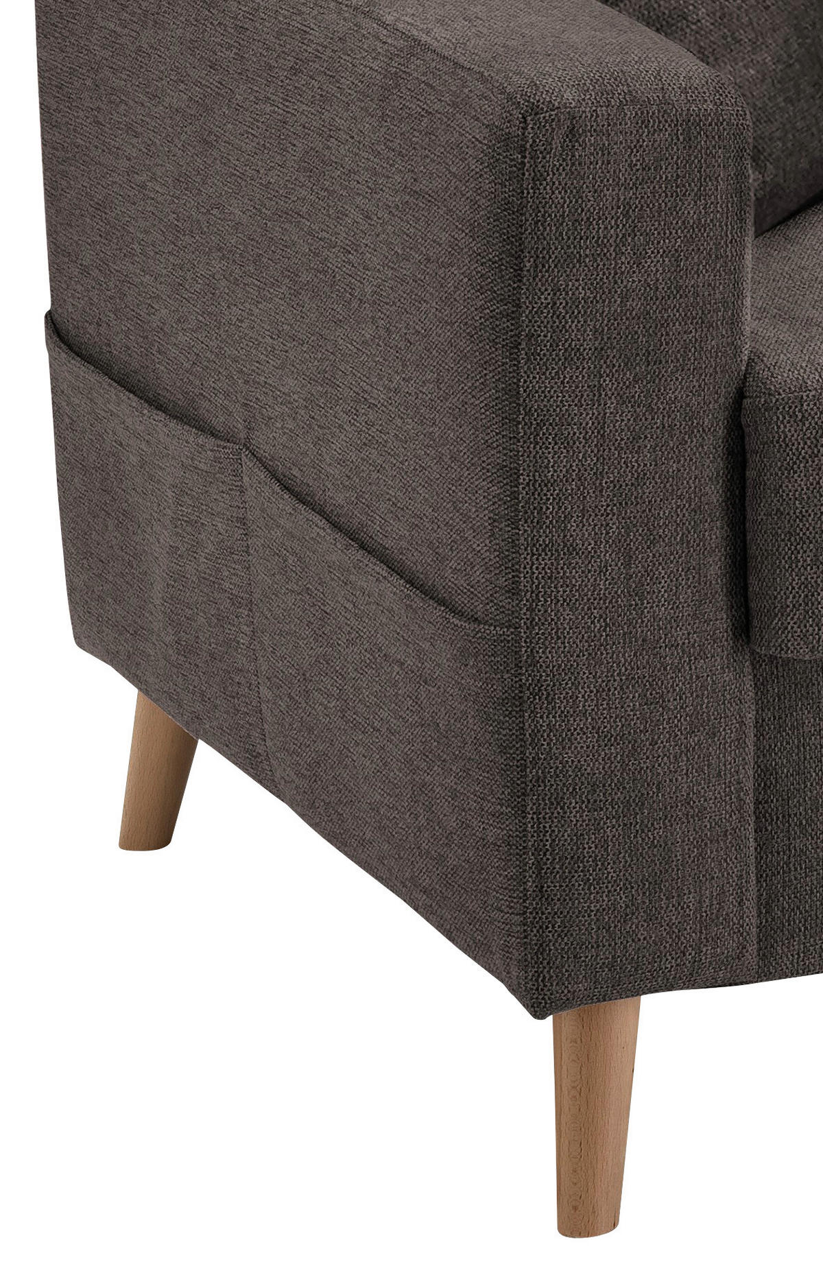 ECKSOFA Braun Struktur  - Naturfarben/Braun, KONVENTIONELL, Holz/Textil (228/150cm) - P & B