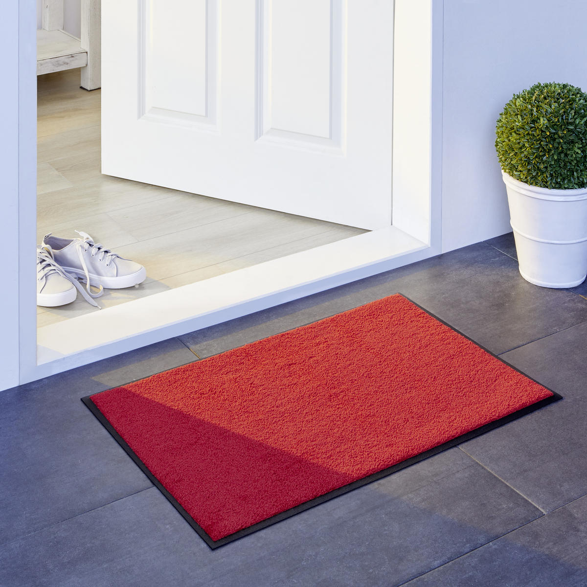 FUßMATTE  50/75 cm  Rot  - Rot, Basics, Kunststoff/Textil (50/75cm) - wash+dry