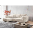 ECKSOFA Creme Cord  - Creme/Schwarz, MODERN, Holz/Textil (208/322cm) - Carryhome