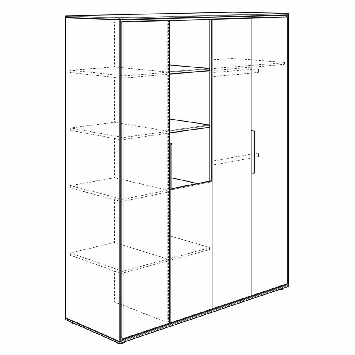  KINDERKLEIDERSCHRANK Weiß, Eichefarben  - Eichefarben/Weiß, Design, Holzwerkstoff/Kunststoff (166,4/203,6/54,8cm) - Paidi
