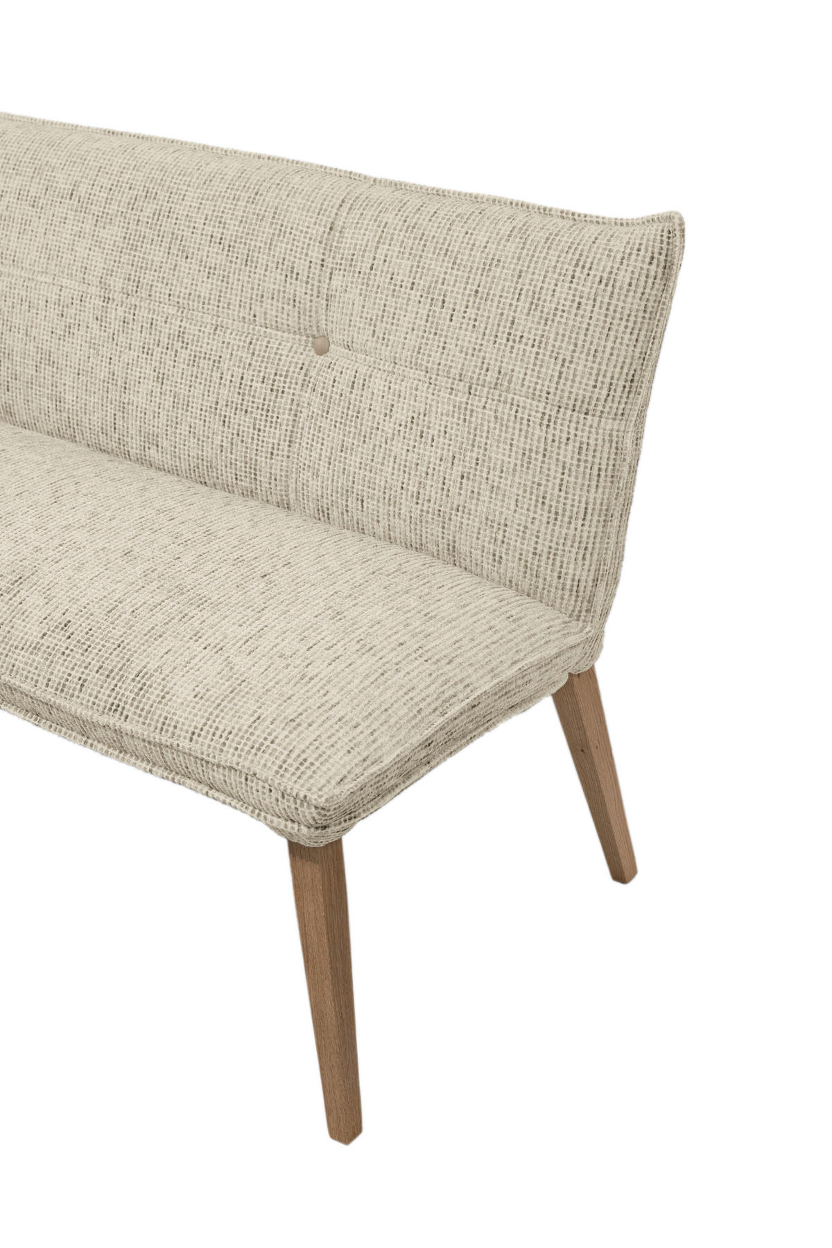 SITZBANK 179/86/65 cm Chenille Eichefarben, Beige Eiche massiv Holz  - Eichefarben/Eschefarben, KONVENTIONELL, Holz/Textil (179/86/65cm) - Valdera