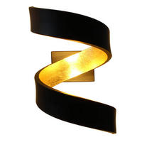 LED-WANDLEUCHTE HELIX   - Goldfarben/Schwarz, Design, Metall (17/10/13cm)