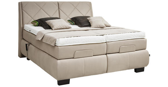 BOXSPRINGBETT 180/200 cm in Beige - Beige/Schwarz, KONVENTIONELL, Textil/Metall (180/200cm) - Dieter Knoll