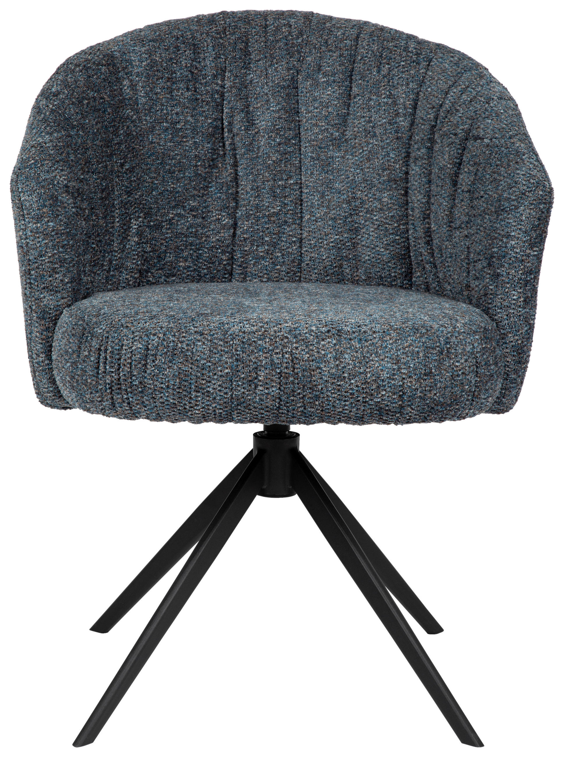 ARMLEHNSTUHL  in Eisen Chenille  - Blau/Schwarz, Design, Textil/Metall (63/81,5/62,5cm) - Dieter Knoll