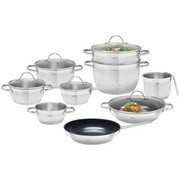SET LONACA ZA KUHANJE - boje oplemenjenog čelika/prozirno, Konvencionalno, staklo/metal - Homeware Profession.