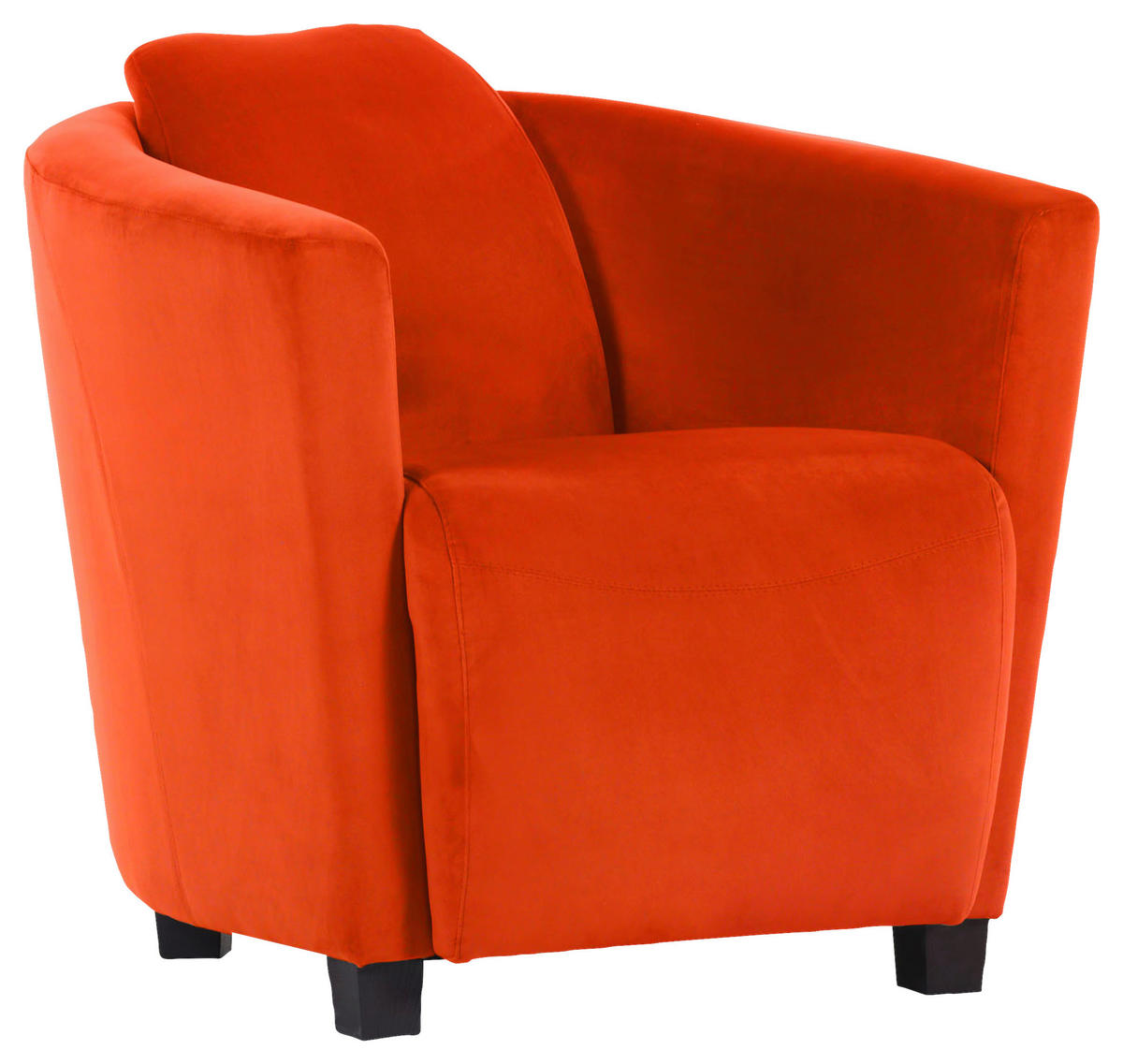 COCKTAILSESSEL Mikrofaser Orange  - Braun/Orange, Design, Holz/Textil (72/72/85cm)