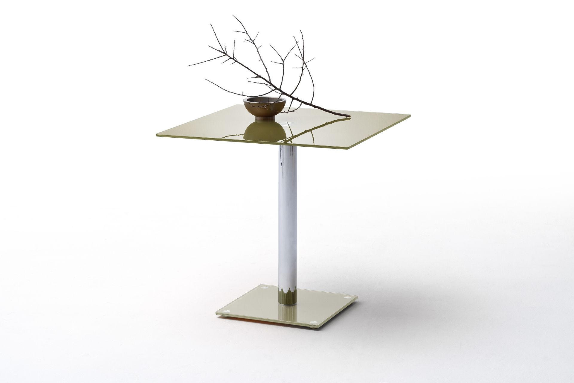 STOL ZA BLAGOVAONICU  taupe, boje kroma  metal, staklo      - boje kroma/taupe, Moderno, staklo/metal (80/77/80cm) - Ti'me
