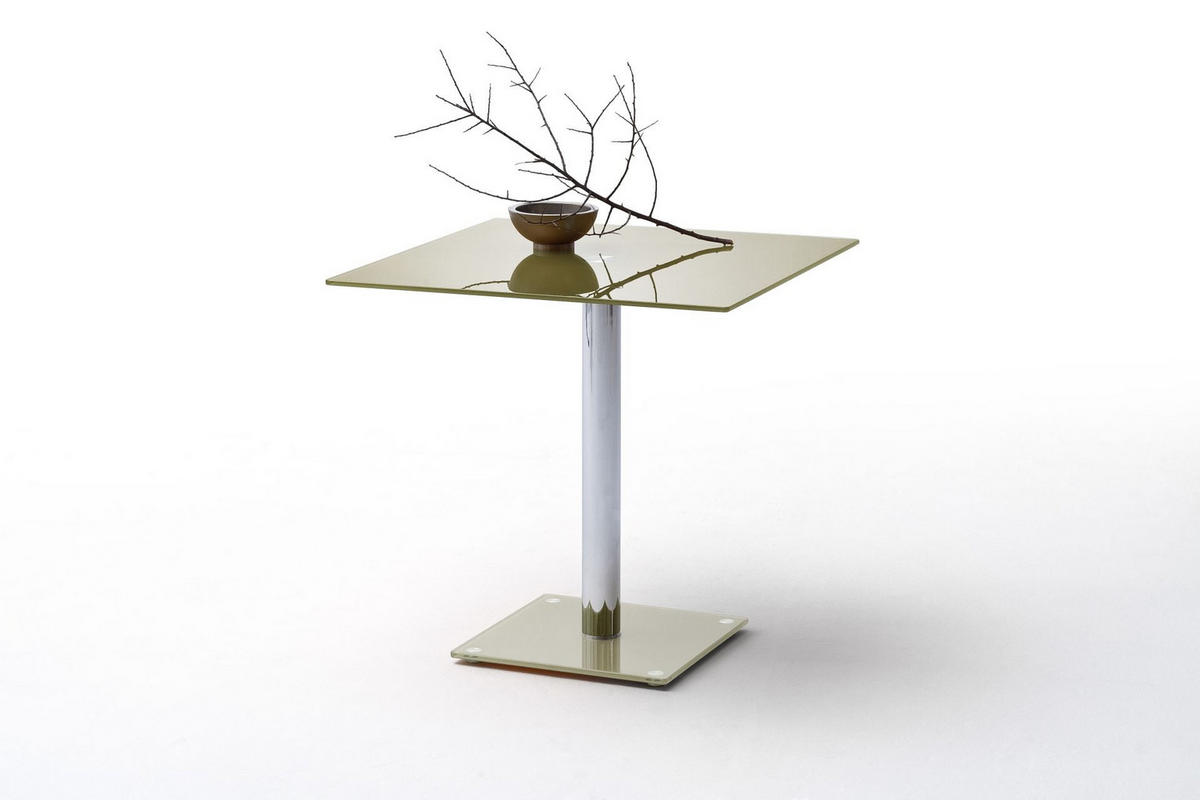 STOL ZA BLAGOVAONICU  taupe, boje kroma  metal, staklo      - boje kroma/taupe, Moderno, staklo/metal (80/77/80cm) - Ti'me