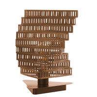 TISCHLEUCHTE 25/25/30 cm   - Cognac/Schwarz, Basics, Kunststoff/Metall (25/25/30cm)