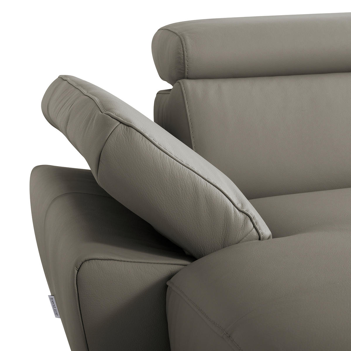 ECKSOFA Schlammfarben Echtleder Lederlook Bettkasten, Schlaffunktion, Rücken echt, Armteilverstellung, Kopfteilverstellung  - Schlammfarben/Schwarz, Design, Leder/Textil (179/252cm) - Livetastic