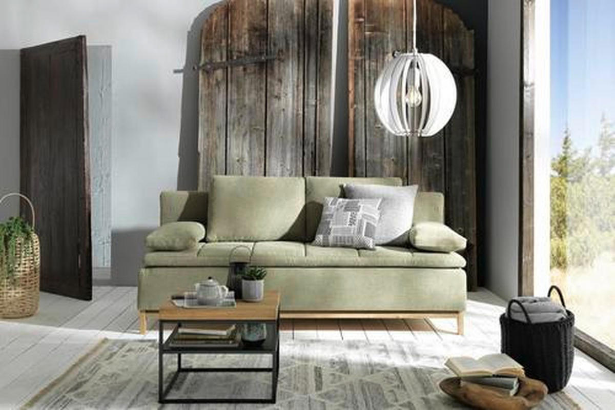 SCHLAFSOFA in Textil Grün  - Grün, Modern, Holz/Textil (200/96/88cm) - Joka