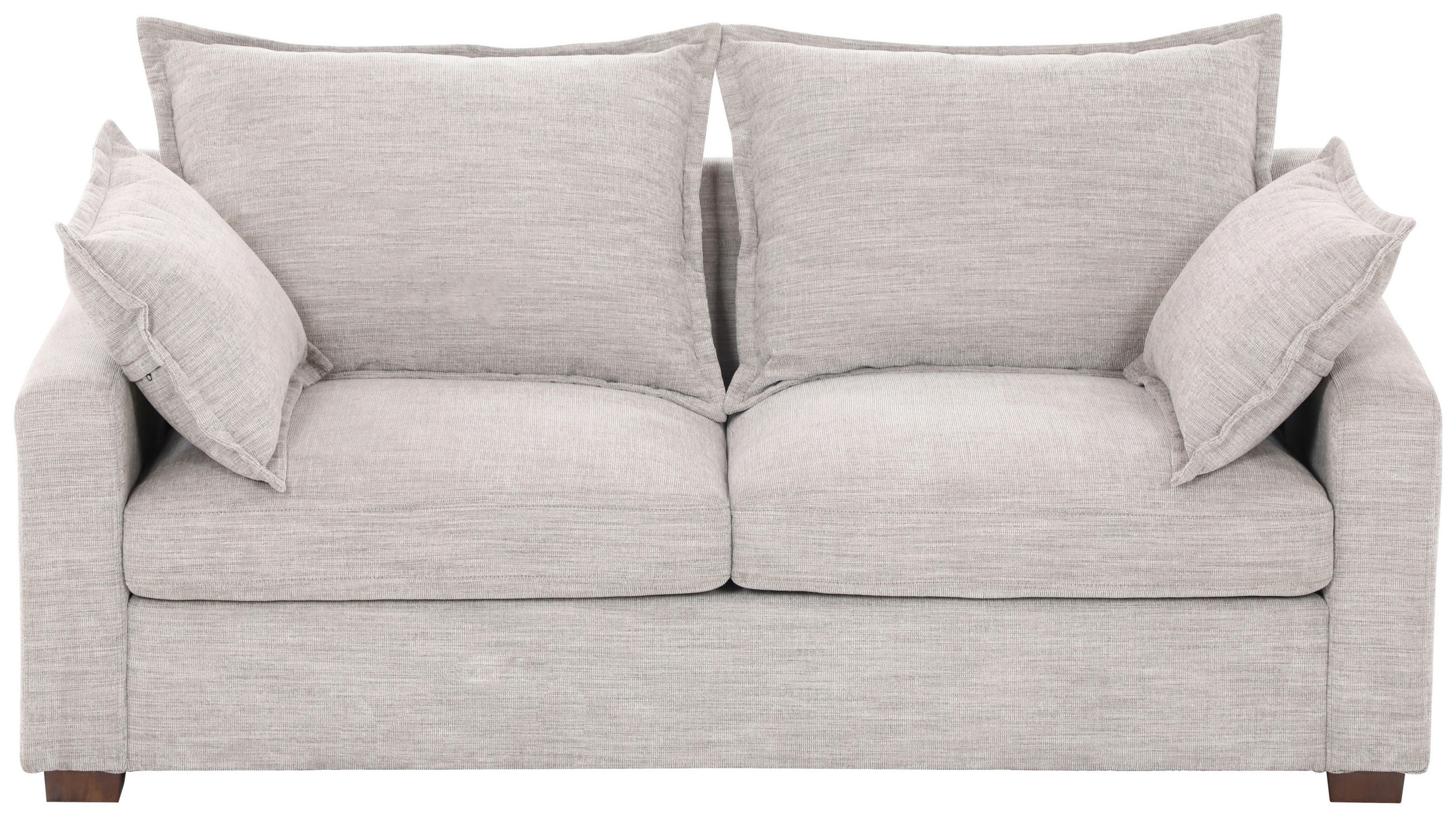 DVOUMÍSTNÁ POHOVKA, textil, šedobéžová - šedobéžová/hnědá, Moderní, dřevo/textil (180/93/97cm) - MID.YOU