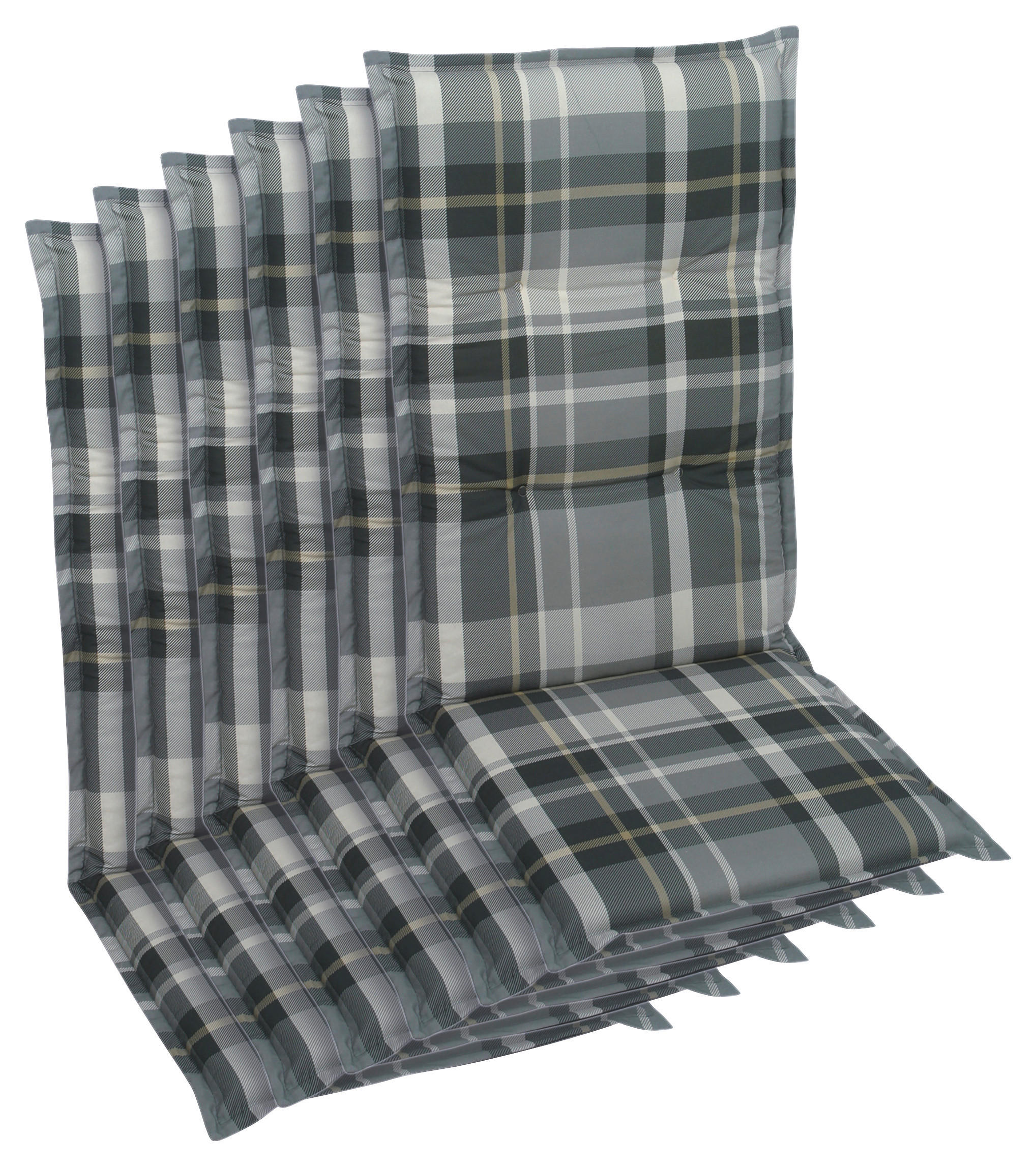 SESSELAUFLAGENSET Karo  - Grau, Basics, Textil (50/6/108cm)