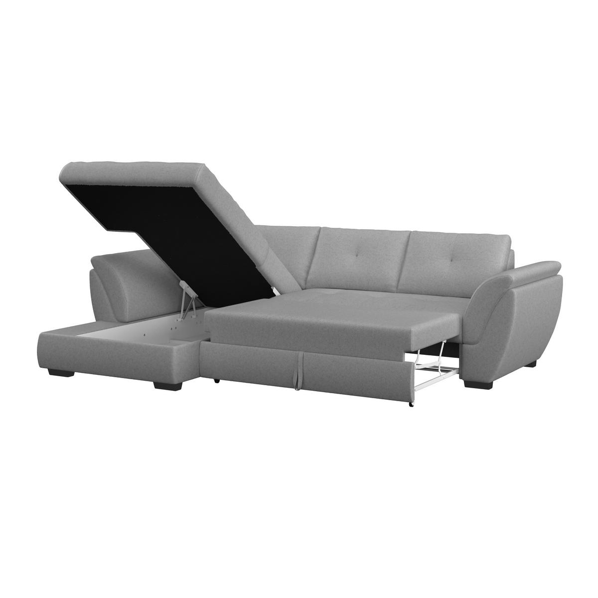 ECKSOFA in Webstoff Grau  - Schwarz/Grau, Design, Kunststoff/Textil (187/278cm) - Livetastic