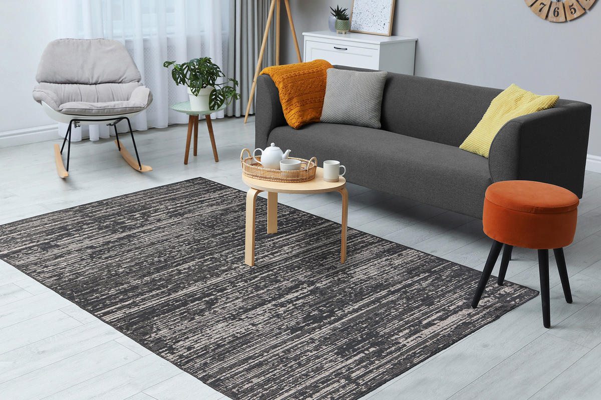 FLACHWEBETEPPICH  Wohnzimmer 120/170 cm Grau rechteckig  - Grau, Basics, Textil (120/170cm) - Kayoom