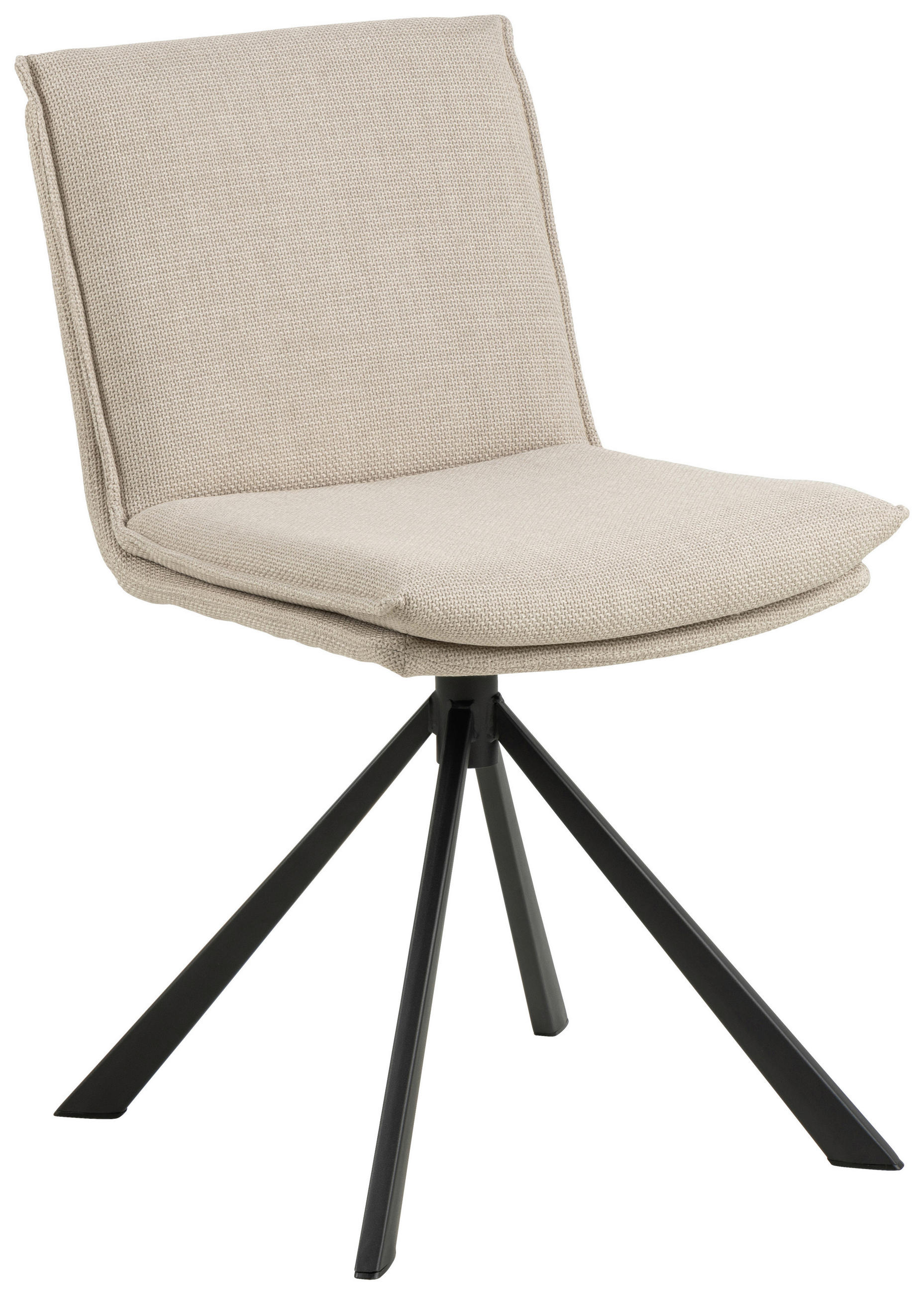 STUHL Webstoff Beige  - Beige/Schwarz, Design, Textil/Metall (47/85/59cm) - MID.YOU