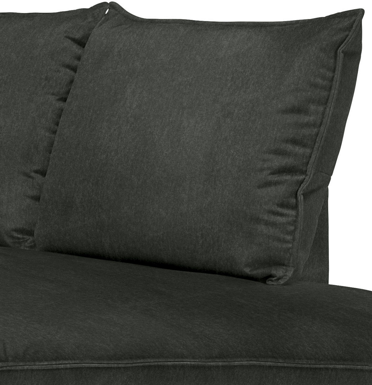 ECKSOFA in Samt Schwarz  241/200 cm  - Schwarz, Design, Textil/Metall (241/200cm) - Carryhome