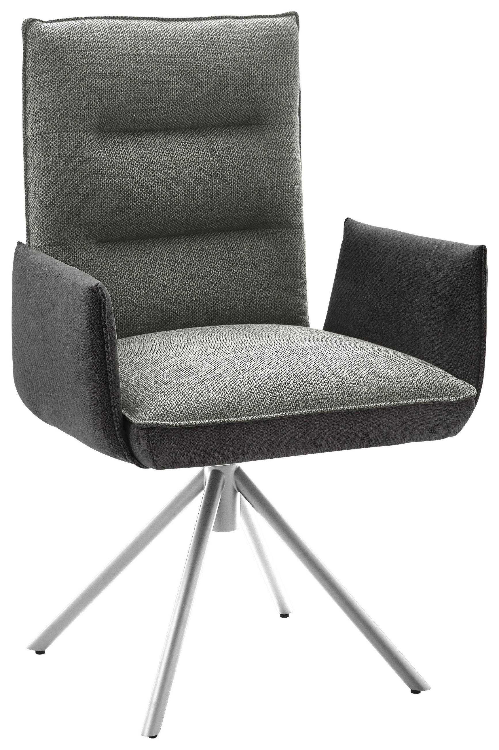 ARMLEHNSTUHL in Flachgewebe - Edelstahlfarben/Dunkelgrau, Design, Textil/Metall (59/93/59cm) - Dieter Knoll