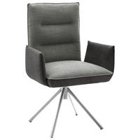 ARMLEHNSTUHL DREHBAR 360°  in Flachgewebe  - Edelstahlfarben/Dunkelgrau, Design, Textil/Metall (59/93/59cm) - Dieter Knoll