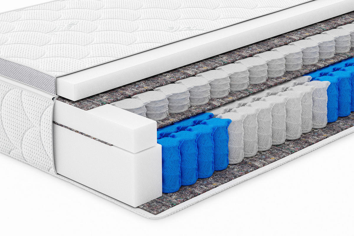 BOXSPRINGMATRATZE REMO H3, 140/200 cm,  - Weiss, Basics, Textil (140/200cm) - Livetastic