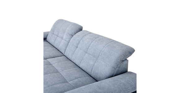 ECKSOFA  in Webstoff Blaugrau  180/265 cm  - Blaugrau/Schwarz, Design, Textil/Metall (180/265cm) - Carryhome
