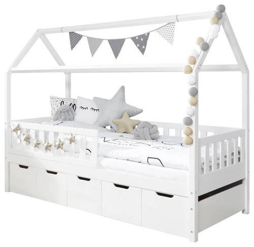 HAUSBETT Absturzsicherung, Bettschublade 90/200 cm  - Weiß, MODERN, Holz (90/200cm) - MID.YOU