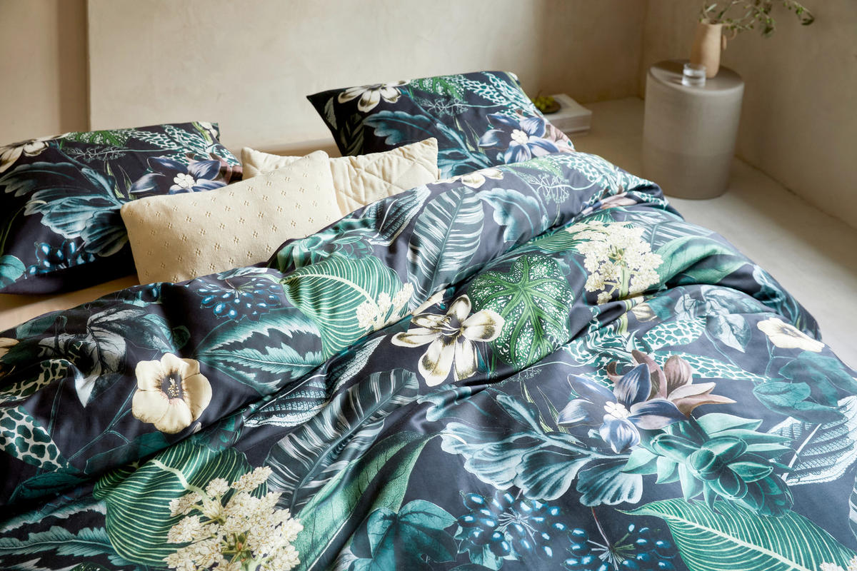 WENDEBETTWÄSCHE 2-teilig SS22 Satin  - Dunkelblau, KONVENTIONELL (155/220cm) - Essenza