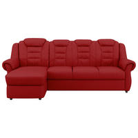 ECKSOFA in Lederlook Rot  165/262 cm  - Rot/Schwarz, KONVENTIONELL, Kunststoff/Textil (165/262cm) - Livetastic