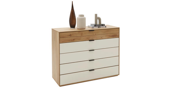 KOMMODE in 120/94/44 cm - Kaschmir/Eichefarben, Natur, Glas/Holz (120/94/44cm) - Valnatura