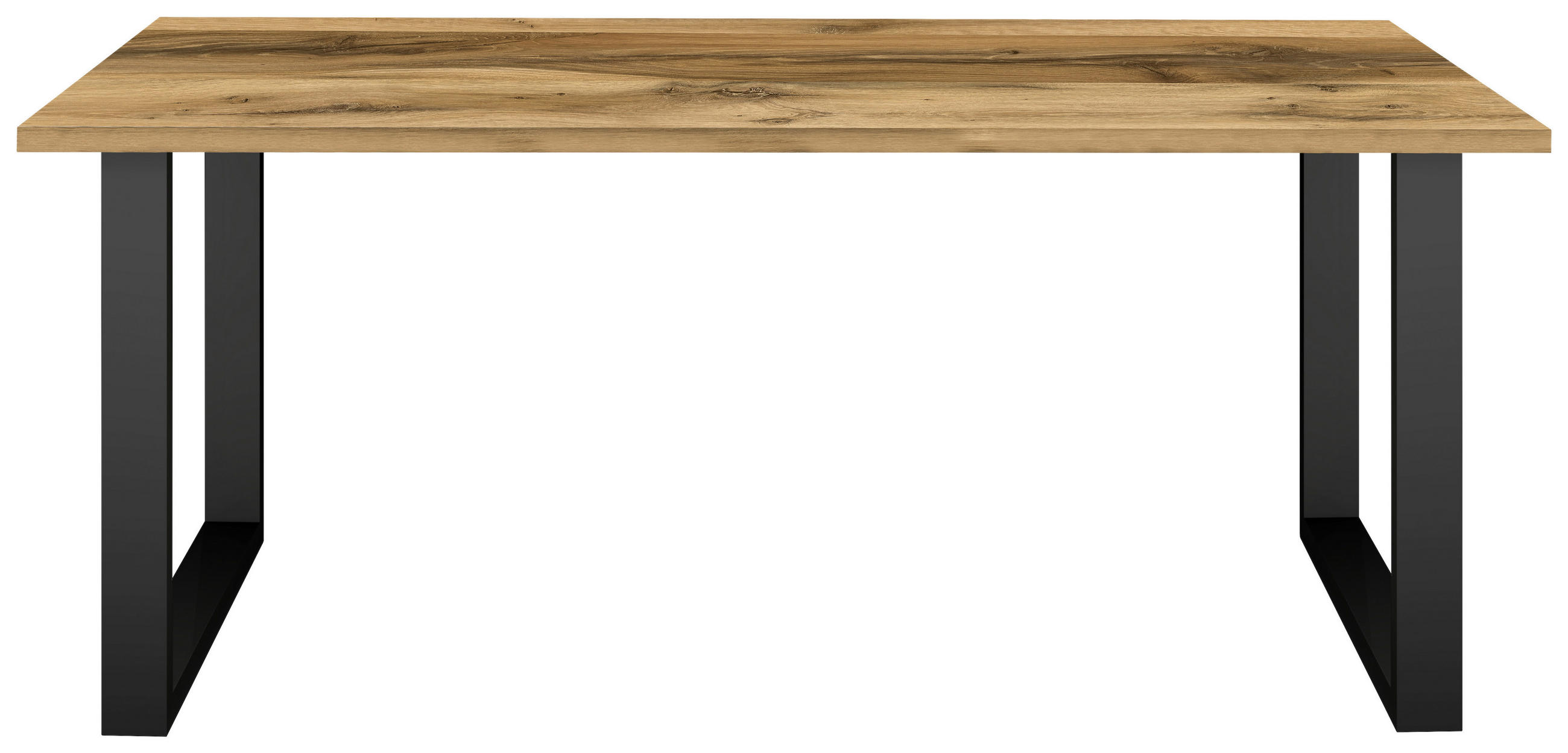 Thumbnail - Livetastic Esstisch, Schwarz, Plankeneiche, Metall, Holzwerkstoff, rechteckig, U-Form, 90x78x180 cm, in verschiedenen Ho...