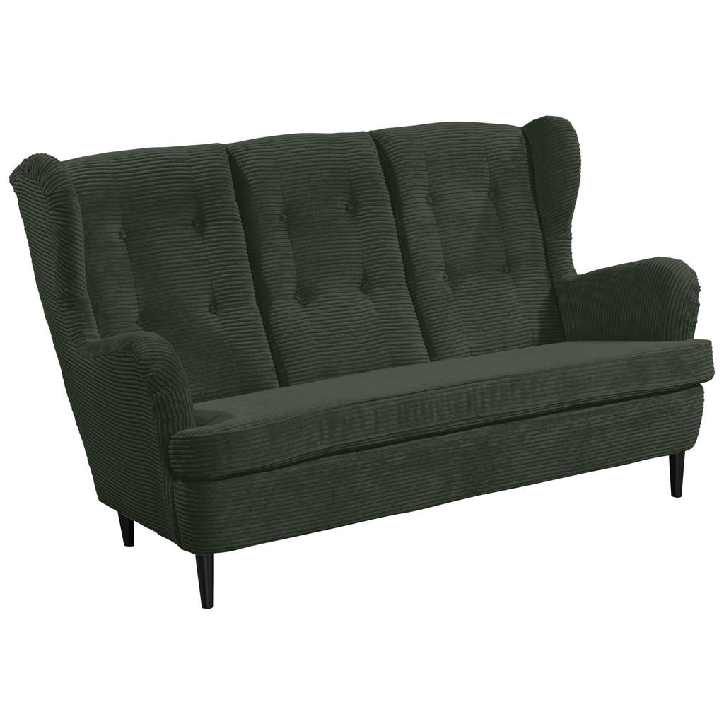 Thumbnail - Mid.you Sofa, Dunkelgrün, Textil, Buche, massiv, 2-Sitzer, 176x103x98 cm, Made in EU, Wohnzimmer, Sofas & Couches, Sofas
