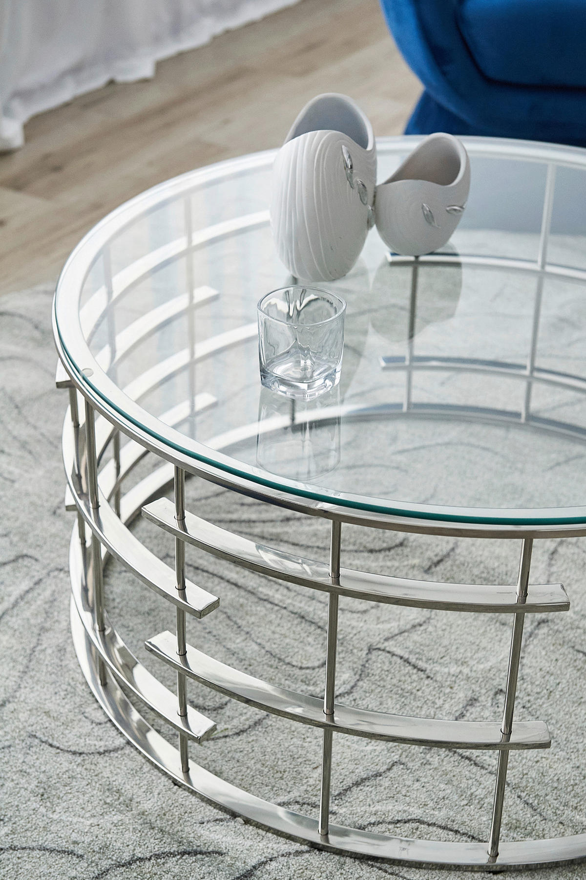 COUCHTISCH in Metall, Glas 90/90/42 cm  - Silberfarben, Design, Glas/Metall (90/90/42cm) - Livetastic