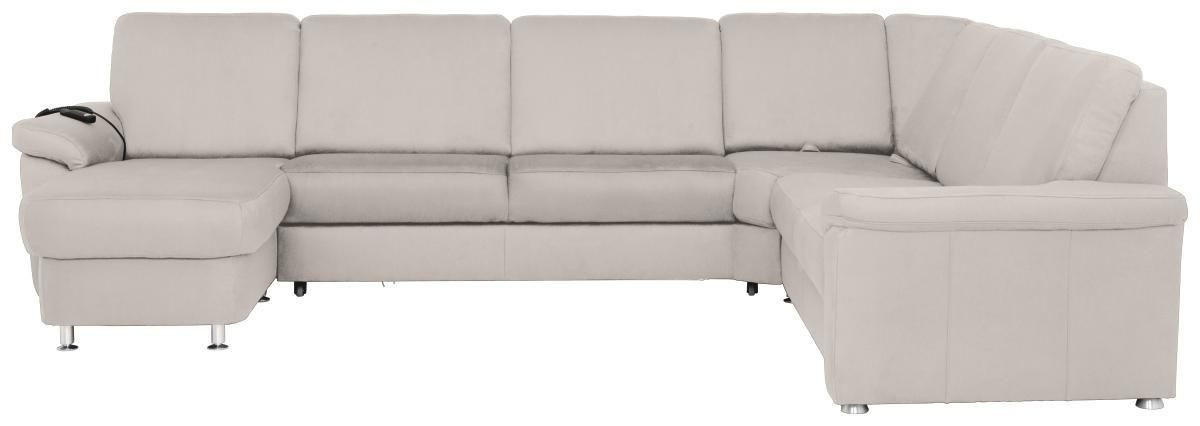 WOHNLANDSCHAFT in Flachgewebe Creme  - Chromfarben/Creme, Konventionell, Textil/Metall (163/330/240cm) - Beldomo System